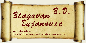 Blagovan Dujanović vizit kartica